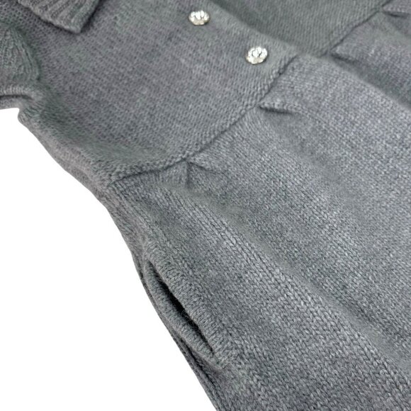 NEW ALICE OLIVIA Sweater Dress Girl’s Sz.5-6 Gray Angora Knit Front Buttons - Picture 7 of 11